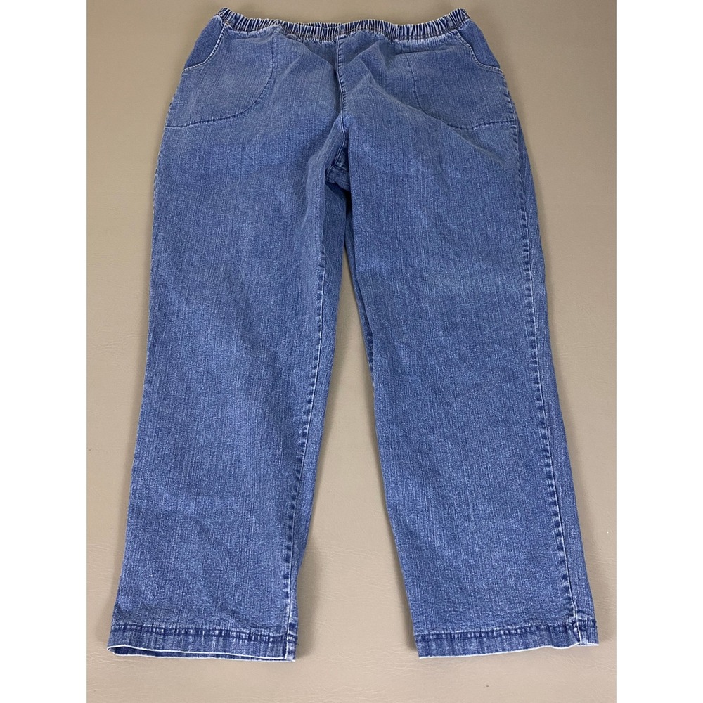 Croft & Barrow Jeans Women's 3X Average Elastic Waist Blue Stretch Straight Leg